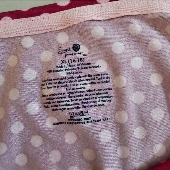 Pj's 2 pant/ top sets women's  XL purple leopard/ red & white polkadot NWOT - Picture 4 of 4